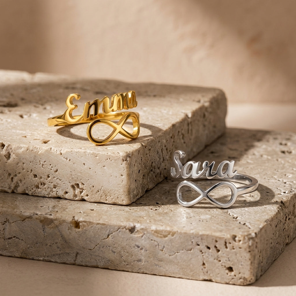 Bague prénom personnalisable et infini