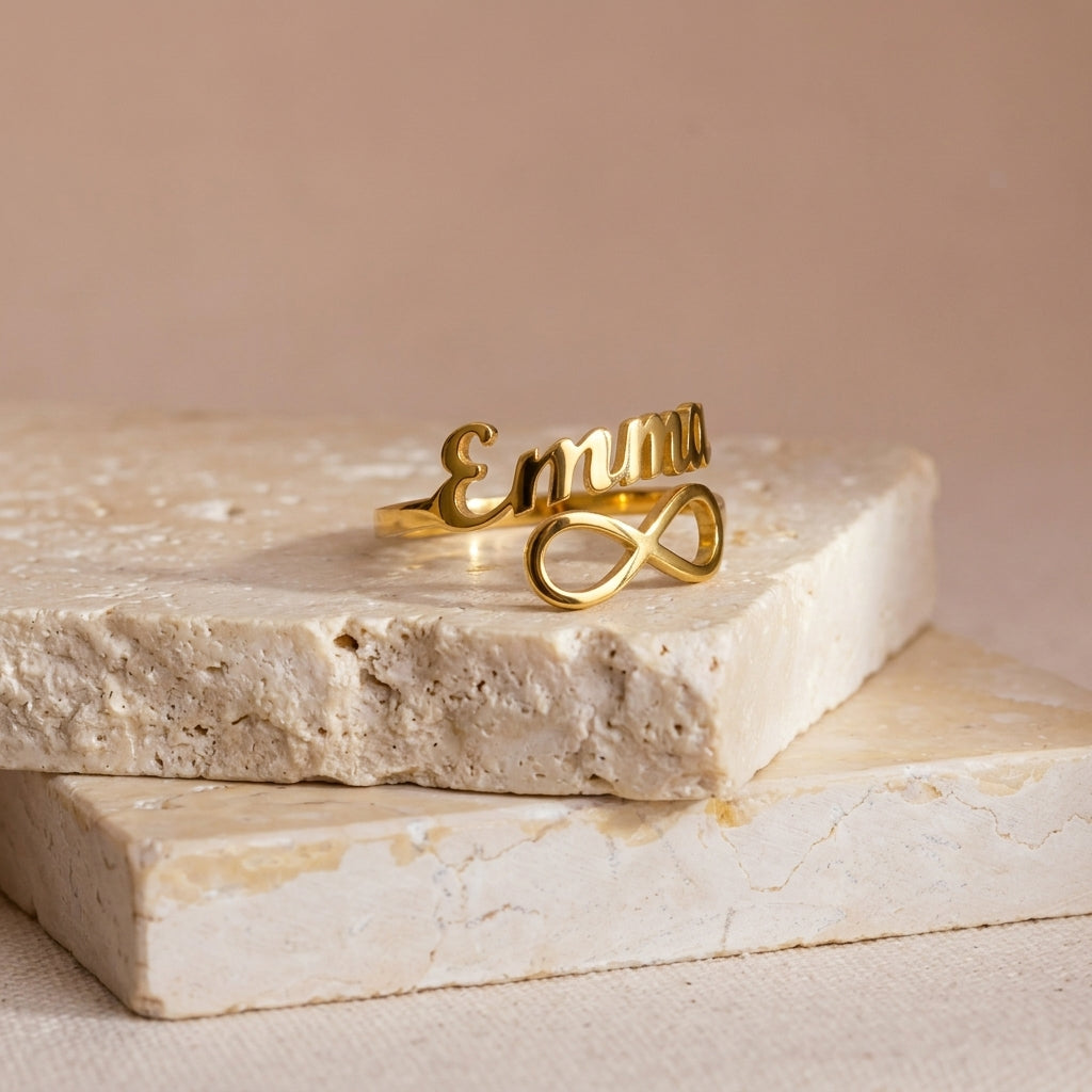 Bague prénom personnalisable et infini