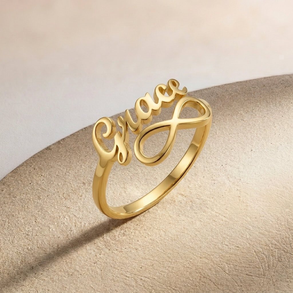 Bague prénom personnalisable et infini