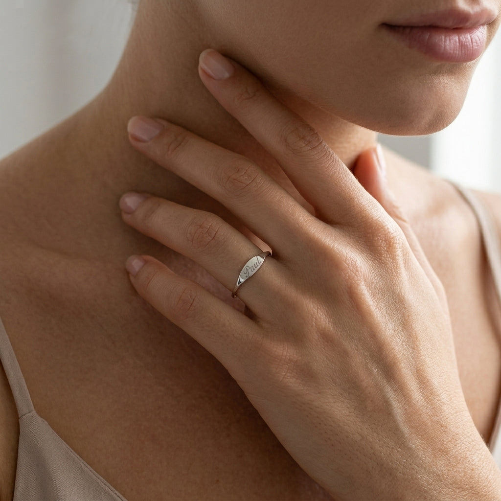 Bague plaque prénom personnalisée