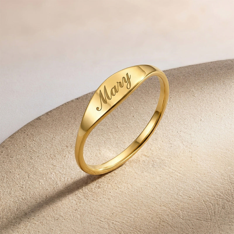 Bague plaque prénom personnalisée