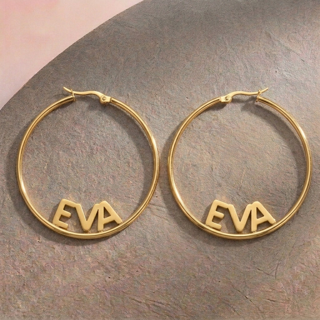 Boucles d'oreilles Créoles Fermées à Prénom