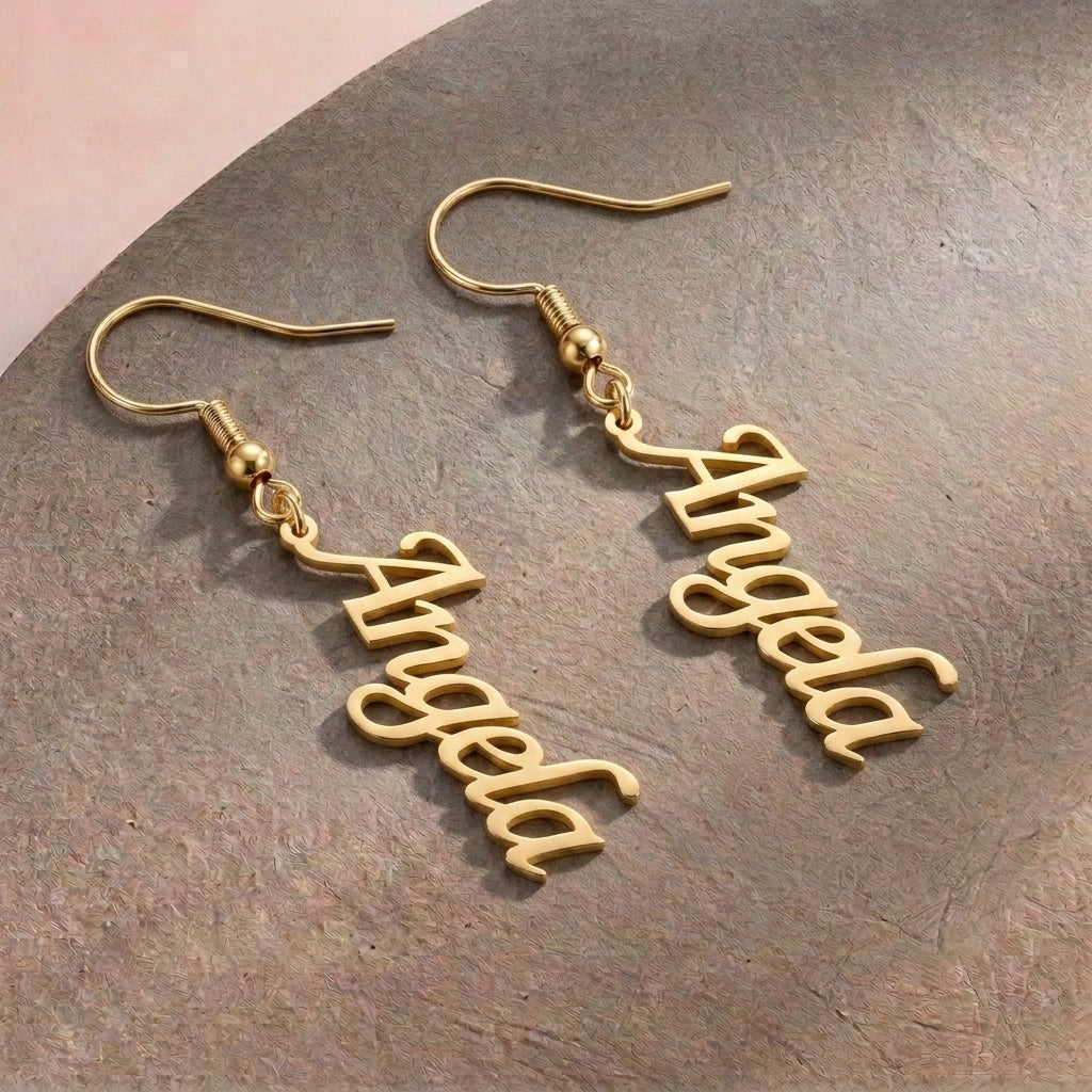 Boucles d'oreilles pendante avec prénom personnalisable