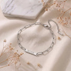 Bracelet chaine avec gravure jusqu'a 3 prénoms