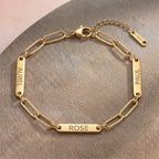 Bracelet chaine avec gravure jusqu'a 3 prénoms