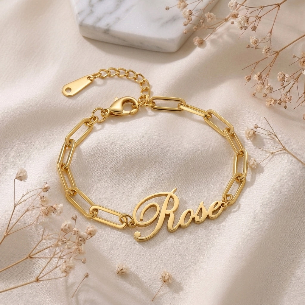 Bracelet chaine avec prénom personnalisé