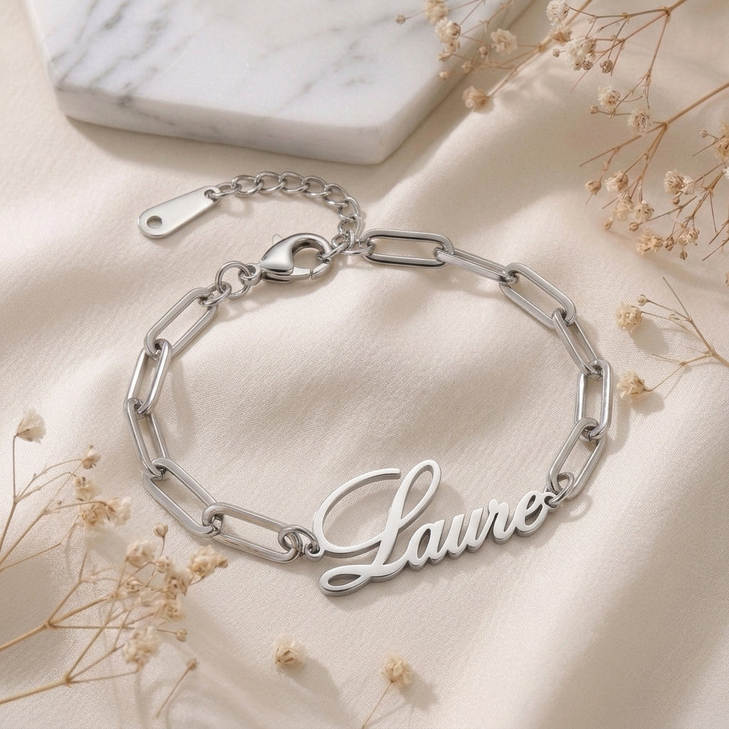 Bracelet chaine avec prénom personnalisé
