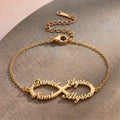 Bracelet infini jusqu'à 4 prénoms