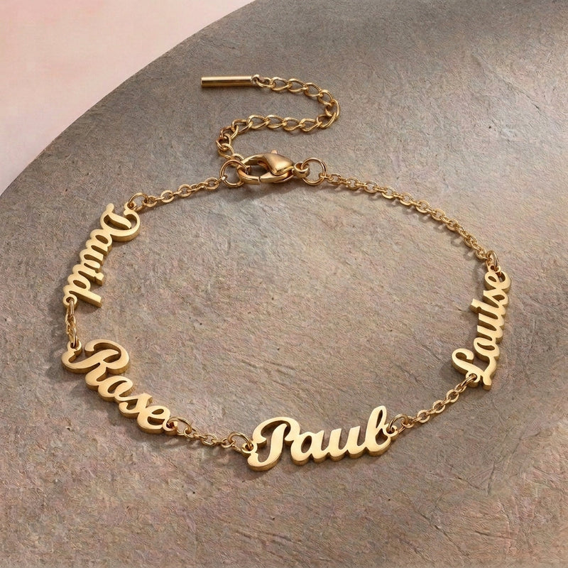 Bracelet personnalisé jusqu'à 4 prénoms