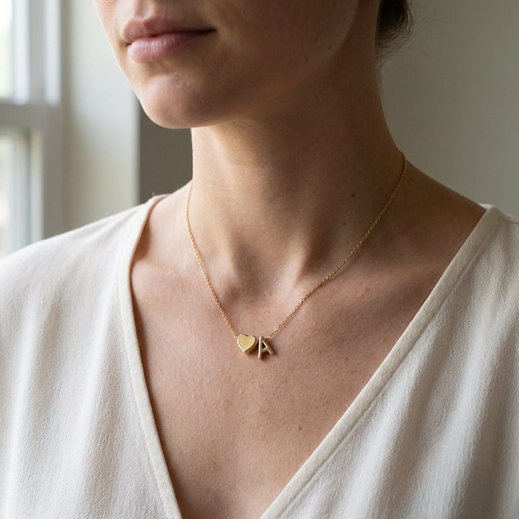 Collier Initiale Cœur Personnalisé