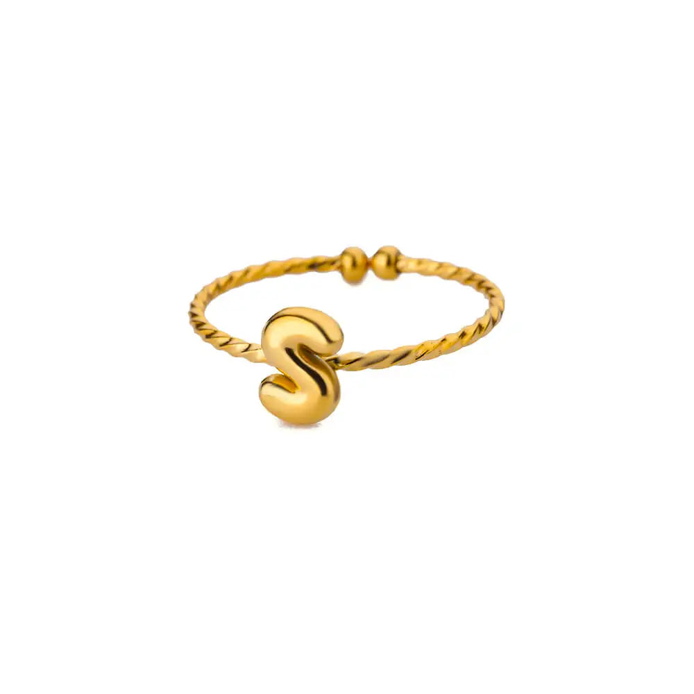 Bague torsadée initiale personnalisée