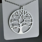 Collier arbre de vie familial jusqu'à 9 prénoms
