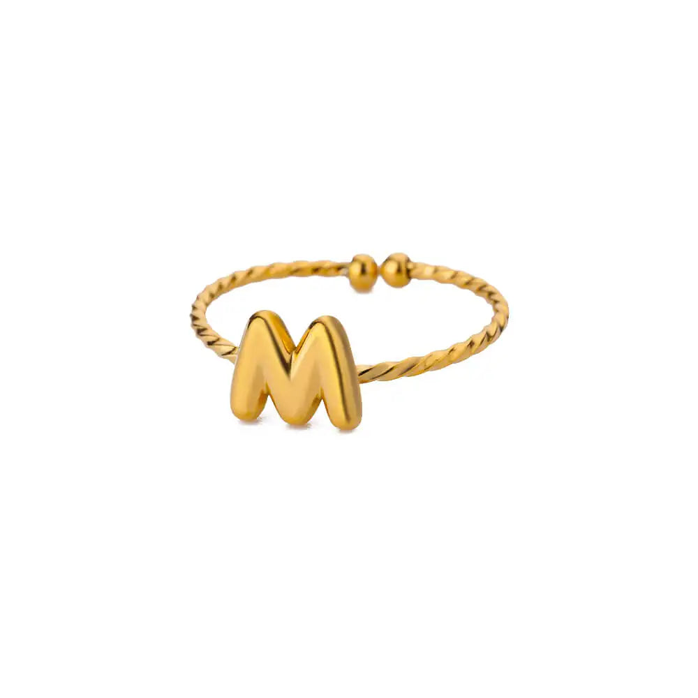 Bague torsadée initiale personnalisée