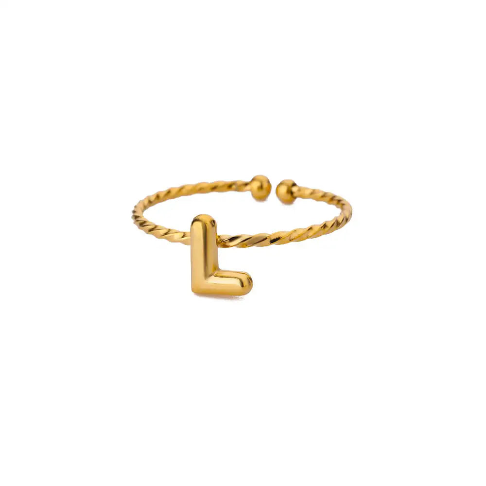 Bague torsadée initiale personnalisée