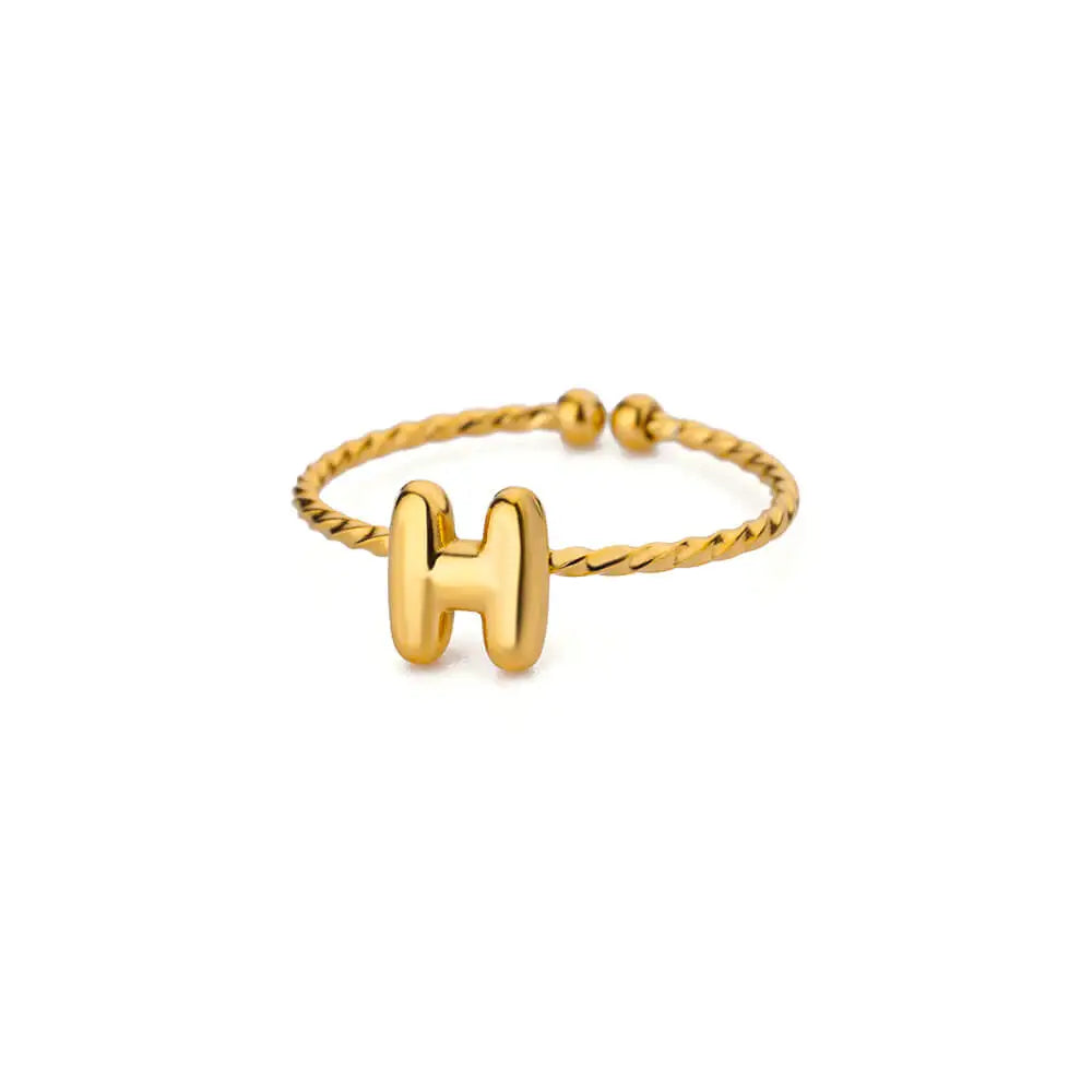 Bague torsadée initiale personnalisée