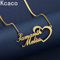 Collier cœur personnalisé 2 prénoms