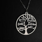 Collier arbre de vie familial jusqu'à 9 prénoms