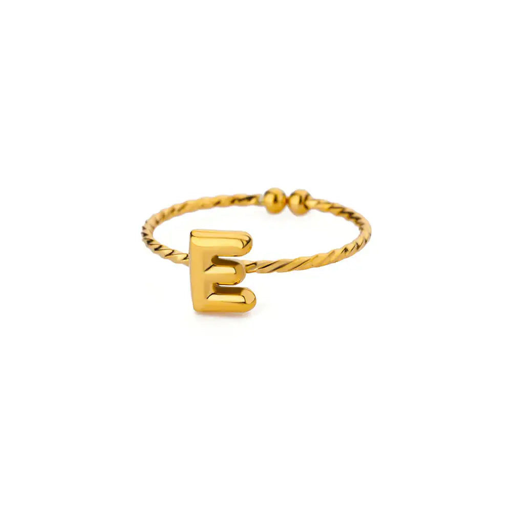 Bague torsadée initiale personnalisée