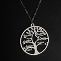 Collier arbre de vie familial jusqu'à 9 prénoms