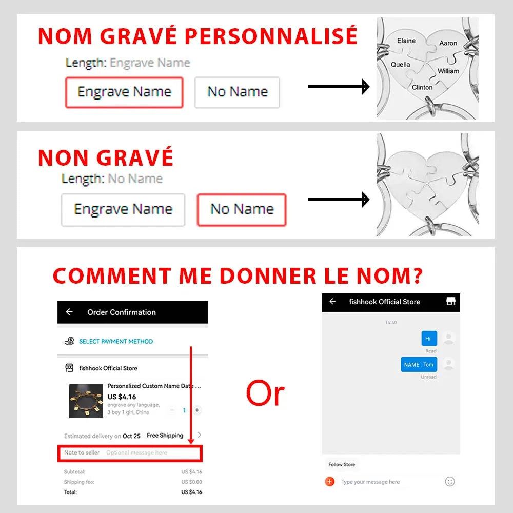 Porte-Clés puzzle en forme de Cœur