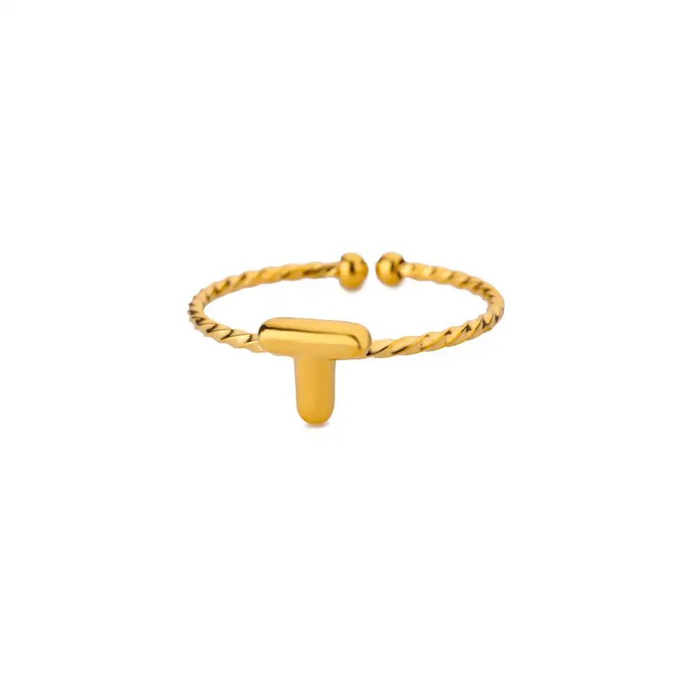 Bague torsadée initiale personnalisée