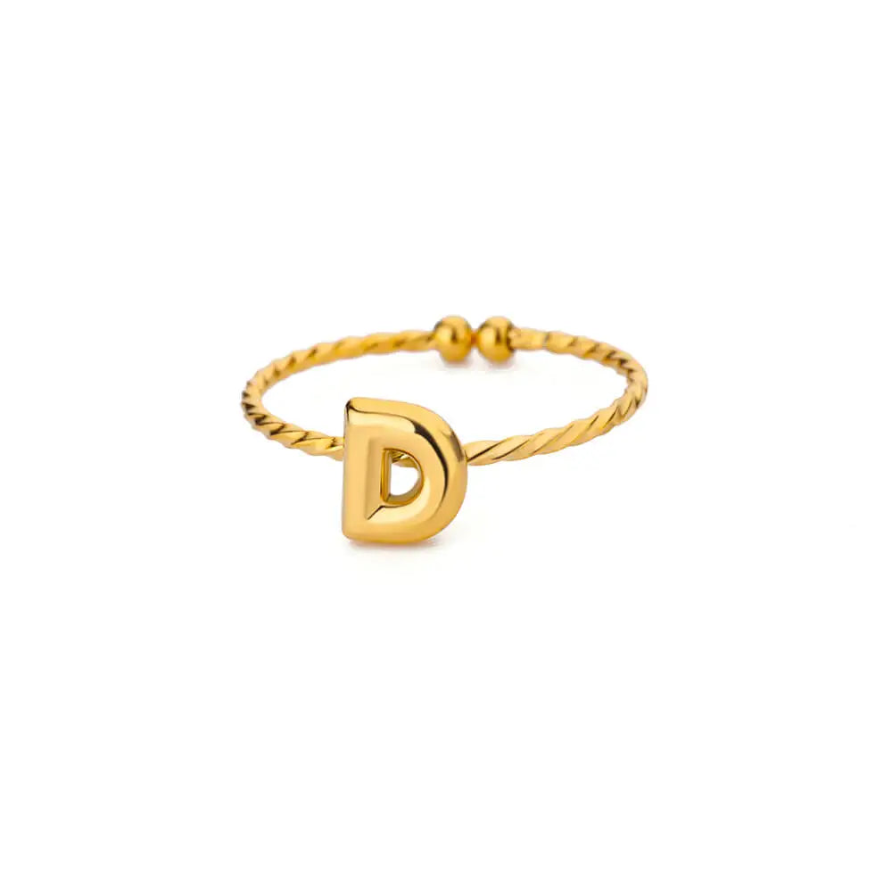 Bague torsadée initiale personnalisée