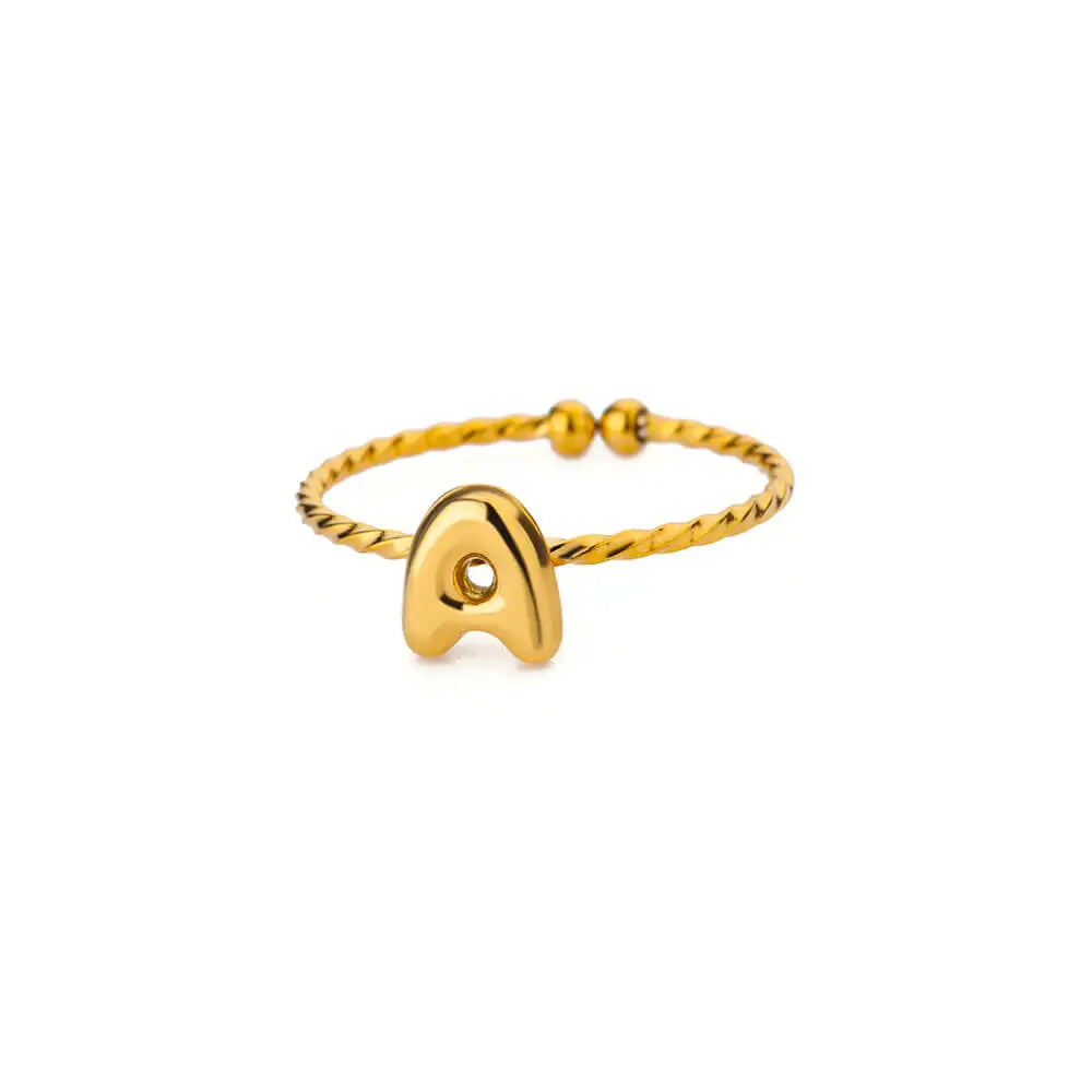 Bague torsadée initiale personnalisée