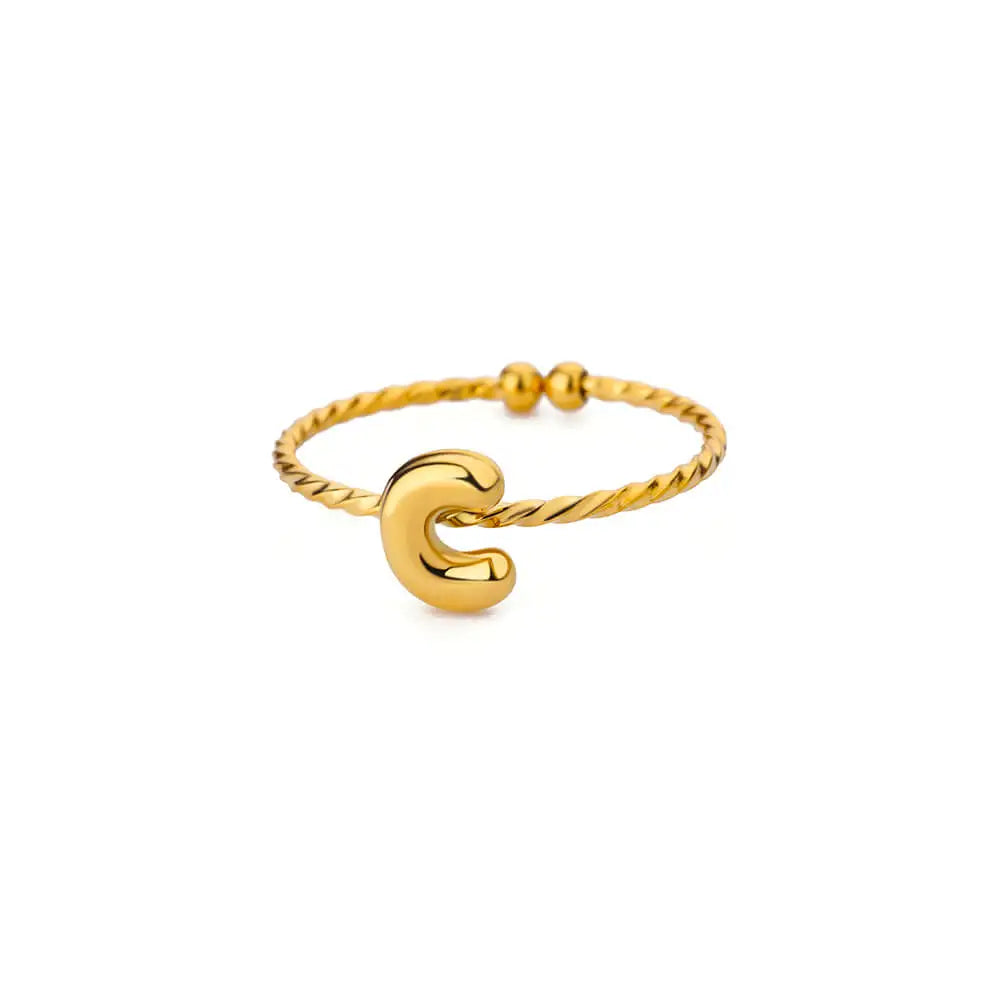 Bague torsadée initiale personnalisée