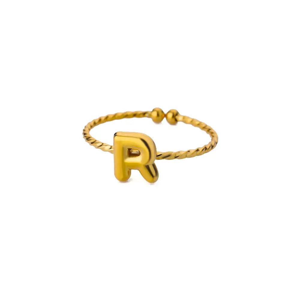Bague torsadée initiale personnalisée