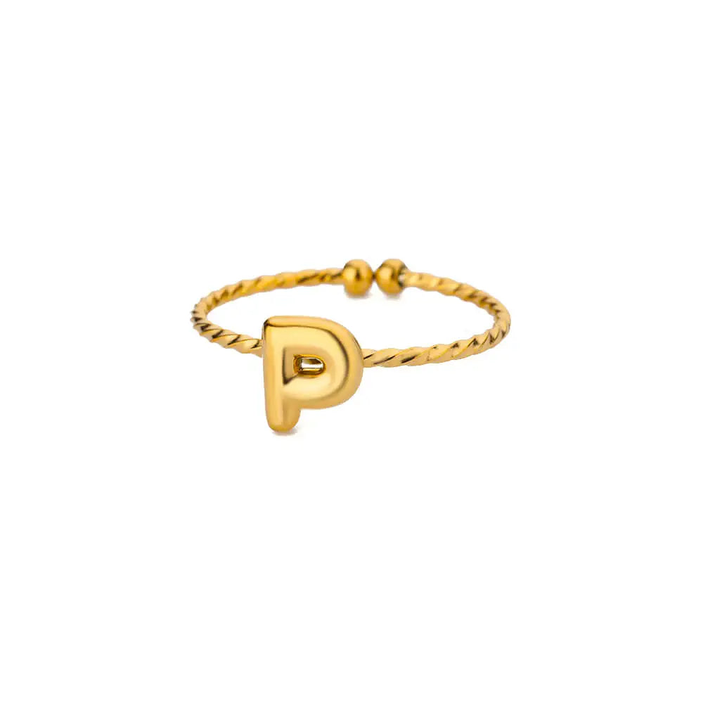 Bague torsadée initiale personnalisée