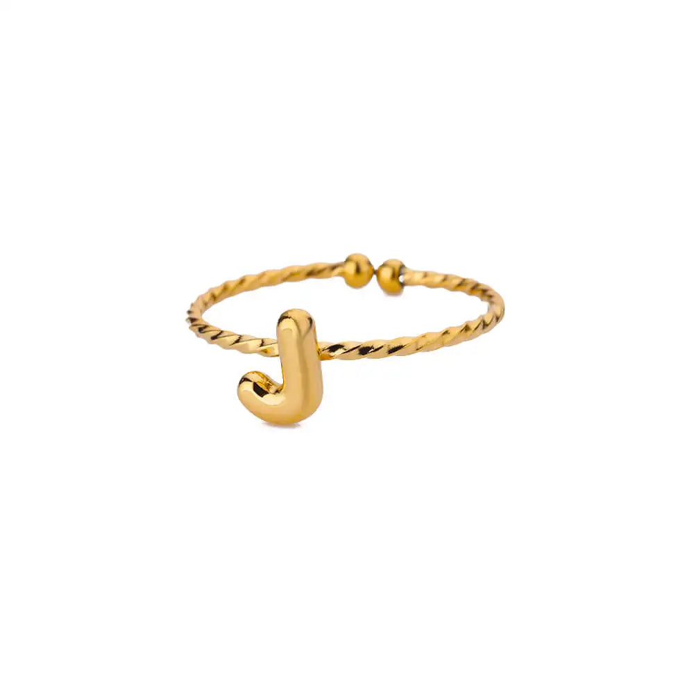 Bague torsadée initiale personnalisée