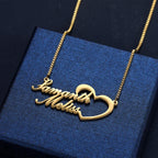 Collier cœur personnalisé 2 prénoms